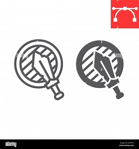 RPG game line and glyph icon, video games and battle, sword with shield sign vector graphics, editable stroke linear icon, eps 10 Stock Vector Image & Art - Alamy