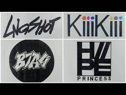 Dibujo logos de Kpop (B1A4, H//PE PRINCESS, LNGSHOT & KIIIKIII) Parte 23 | Dibujos De Kpop