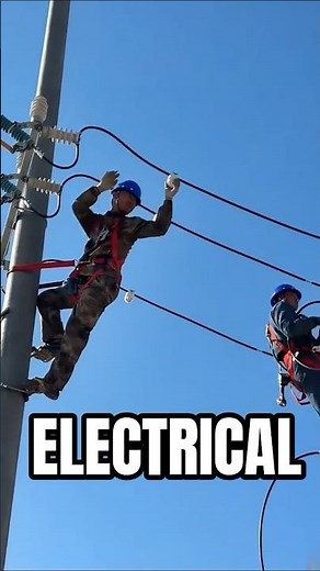 Watch Linemen Connect Critical Electricity Lines! #shortsfeed