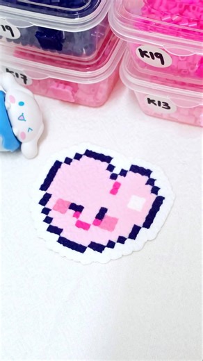 Pink Heart 🩷❤️ | Cute DIY Pixel Art #perlerbeads #diy #pink #heart