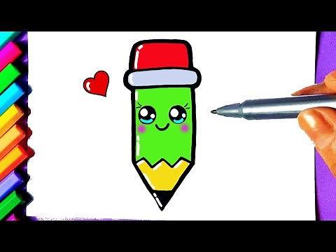 LAPIS FOFO Como desenhar Lápis Kawaii ❤ Desenhos Kawaii - Desenhos para Desenhar