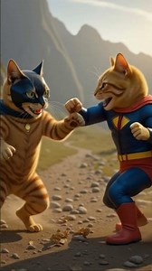 Catman vs. Supercat #ai #cat #cartooncat #aiart