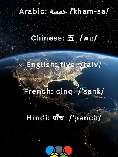 Say 5 Five in 11 languages and find any monosyllabic words. #globelanguage.org #languagelearning #monosyllables #five #fyp