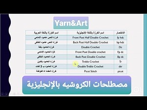 تعليم الكروشيه، تعليم مصطلحات الكروشيه بالإنجليزية للجميع.😍😍 الجزء:١