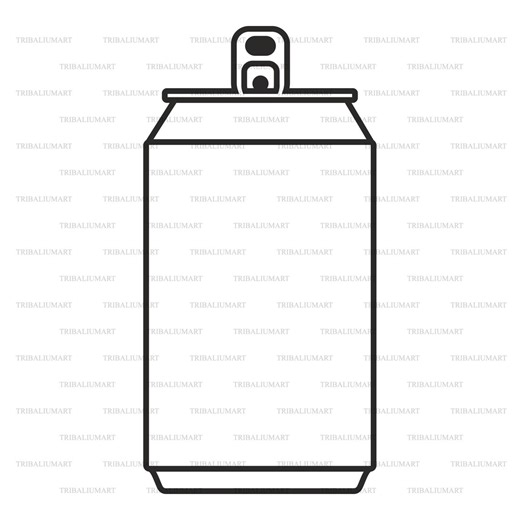 Soda Can Outline SVG | Beverage Can Line Icon | Minimal Drink Can Design | Cricut SVG | Laser Engraving File (eps, Svg, Pdf, Png, Dxf, Jpeg) - Etsy