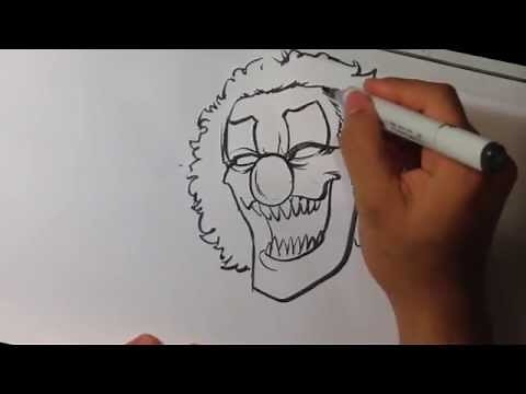 Drawing a Scary Clown - Halloween Drawings