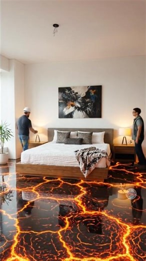 Walking on Lava 🌋 Insane Magma Epoxy Floor Transformation