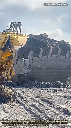 This Giant Shovel Fills a Dump Truck in Seconds #heavyequipment #machinery #excavator #insane #tools