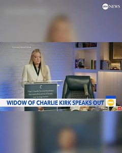 68K views · 1.2K reactions | Just days after a gunman shot and killed conservative commentator Charlie Kirk at a Utah university, Erika Kirk addressed supporters and the nation as a whole, saying she would continue her husband's political activism through his Turning Point USA organization. Read more: https://abcnews.visitlink.me/o1InEp | ABC News | Facebook