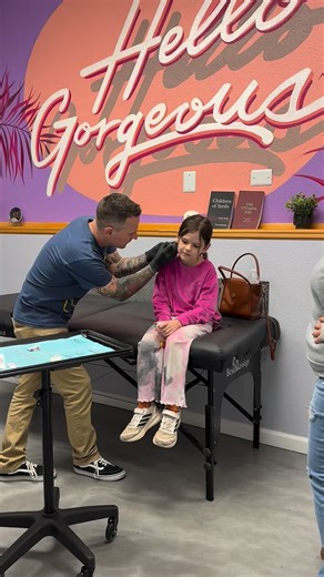𝙰𝚗𝚌𝚑𝚘𝚛𝚜 & 𝙰𝚛𝚛𝚘𝚠𝚜 on Instagram: "First ear piercings done right ✨ This 7-year-old visited Anchor & Arrows Tattoo Shop with her mom for her very first ear piercing using professional techniques and quality jewelry. We pierce kids 7+ and offer a safe, professional alternative to ear-piercing guns and mall kiosks like Claire’s. Tim is known for being incredibly gentle with kids, making first piercings calm and comfortable. #piercing #kidpiercing #7+ #clovisca"