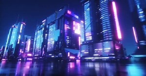 Cyber Punk City Futuristic Background