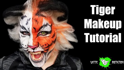 3D Wild Tiger Face Painting Tutorial | Two-Toned Bodypaint Transformation