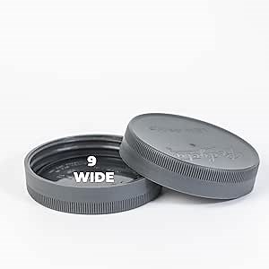 Yodecy 9 Pack Gray Wide Mouth Mason Jar Lids, One-Piece Lids, Plastic Mason Jar Lids Fit Ball, Kerr and More,Canning Lids(Gray)