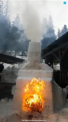 How to Build a Stove Out of Ice (And Why It Doesn't Melt!) #facts #ytshorts #trending