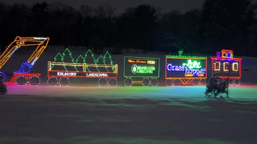 Most of BHC was hand made here on Bunker Hill. We are proud of our one of its kind train and our local business supporters! The train was well over 1,000 hours to make! It’s hard to tell in the video but it’s about 8-12 foot tall and around 100 feet long at this time. It’s big! | Bunker Hill Christmas