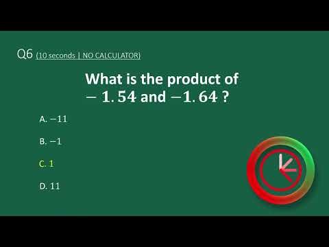 College Math Entrance Exam Practice Test 1 (No Calculator!)
