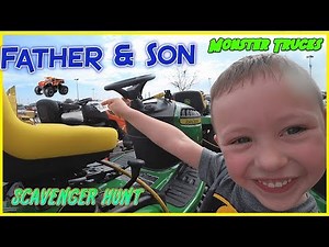 Monster Truck Monday 25: Monster Truck Father and Son Scavenger Hunt Adventure with Hot Wheels
