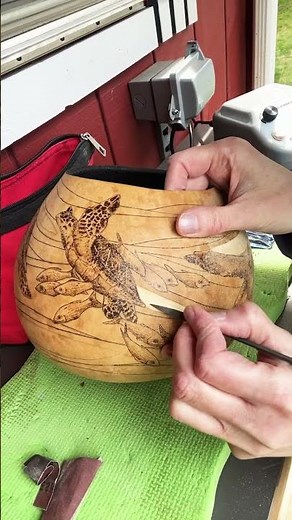 Carving a gourd #art #carving #gourds