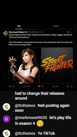 Tifa leaked for Street Fighter 6 Year 4 DLC