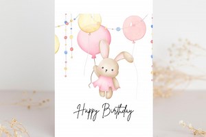 Happy Birthday Card | Pink Digital File | High Resolution Printable Design | Cute Birthday Greeting Card - Etsy Canada