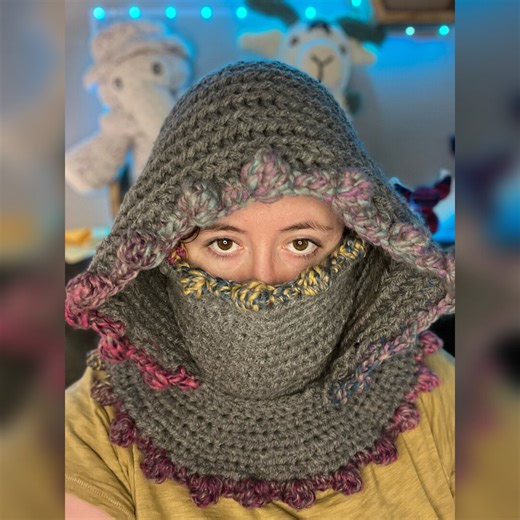 Handmade Crochet Hooded Cowl | Chunky Winter Scarf - Etsy