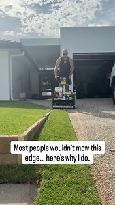19K views · 358 reactions | This drop-off is brutal on a reel mower, but clean edges are what make a lawn stand out. If you avoid the tricky bits, you never get that sharp, finished look. I take my time, keep the blades sharp, and run my Turf & Surf routine every month that’s what keeps the lawn healthy enough to handle a low cut and still stripe up properly. If you want a simple program you can follow at home, just comment PROGRAM and I’ll send it through. | Turf N Surf | Facebook