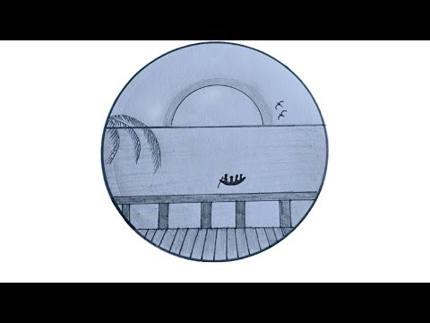 "Easy Circle Scenery Drawing for Kids | Step-by-Step Simple Landscape Art"|