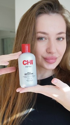 🎶THIS WILL BE🎶 your new secret weapon for achieving perfect hair day after day. CHI INFRA Silk Infusion✨ is the ultimate smoothing, reconstructing hair complex. Made to give your hair its finishing touch, simply work through dry hair and proceed with styling for a shot of style, strength, and smoothness. ❤️⁠ ⁠ Get yours on #tiktokshop @klepikova_kristina⁠ .