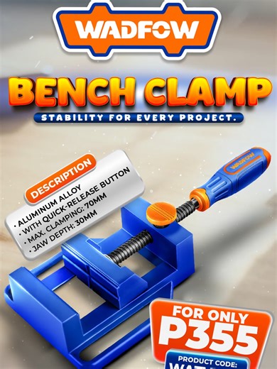 Hold it tight, work with confidence.💪 𝗪𝗮𝗱𝗳𝗼𝘄 𝗕𝗲𝗻𝗰𝗵 𝗖𝗹𝗮𝗺𝗽 keeps your projects secure and steady. #WadfowTools #WadfowPhilippines