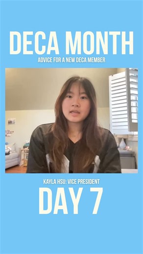 Herricks High School DECA on Instagram: "DECA Month Day 7: Advice for a New DECA Member!🔷 Hear from Kayla Hsu, our Vice President, about advice for new DECA members! #deca #decainc #herricksdeca #decamonth @decainc"