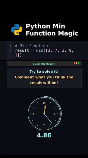 Python Min Function Magic #minfunction