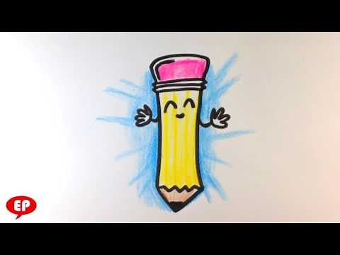 How to Draw a Pencil(cute)- Easy Pictures to Draw