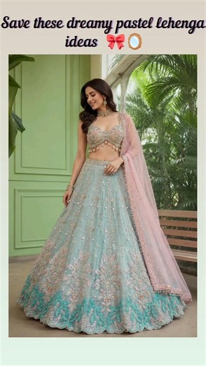 Pastel lehengas that look straight out of a fairytale 🌸✨ #fashion #designeroutfit #lehenga #trending