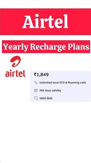 Airtel Yearly Recharge Plans