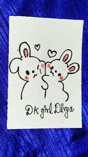 How to draw cute couple drawing 😍 of Rabit|| #howtodraw#shortsdrawing #drawingideas