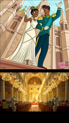 Princess Tiana and Prince Naveen Wedding Scene
