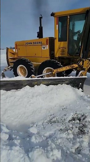Grader Plowing Deep Snow | Snow Removal Operation #motorgrader #snowclearing #winterroads #roadcrew