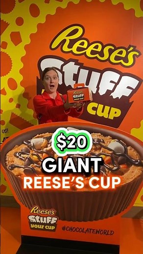 $20 GIANT Reese’s Cup at Hershey’s Chocolate World: Stuff Your Cup 😳🍫