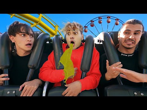 Our Brother THREW UP on the ROLLER COASTER!