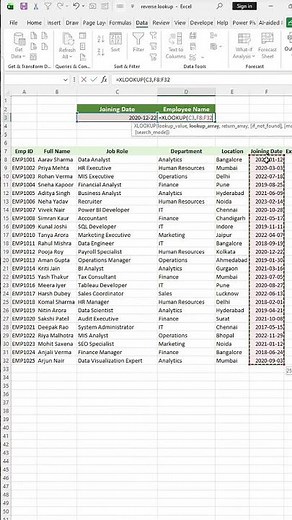 Excel Reverse Lookup with XLOOKUP | Find Values Right to Left Easily #Excel #XLOOKUP