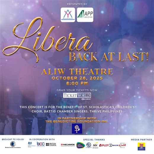 12K views · 34 reactions | The boys of Libera have something to say and they can’t wait to see you at Libera: Back at Last, happening this October 28 at the Aliw Theater! Get your tickets now at premier.ticketworld.com.ph/shows/show.aspx?sh=LIBERABL25 #LiberaPhilippines | Philippine Concerts | Facebook