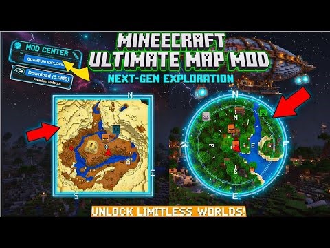 MCPE 1.21+ Minimap Mod | Best Minecraft PE Minimap Addon with Waypoints & Live Map