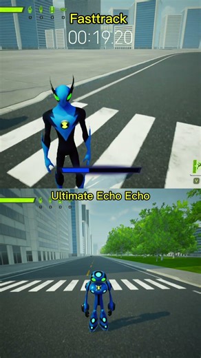 Fasttrack vs ultimate EchoEcho Speed Test ben #shorts #highrpmshorts #ben10 #gamingshorts #gameplay
