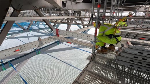 Layher’s advanced Flex Beam launching system