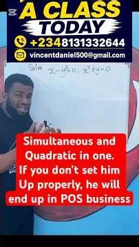 Simultaneous and Quadratic Equations. #learnmath #simultanmous #quadraticequation