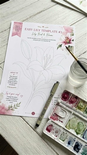 How to Paint Lilies in Watercolour — Free Printable Templates for Beginners