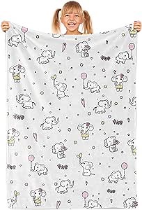 Elephant Baby Blanket, Elephant Blanket for Baby Girl and Boys, Super Soft Fleece Elepahnt Blankets for Newborns Toddler, Elephant Baby Blanket Gifts for Baby Boys Girls Baby Shower 50’’X60’’