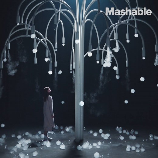 These delicate, mist-filled bubbles will bounce off a special material but explode on contact with skin. | Mashable