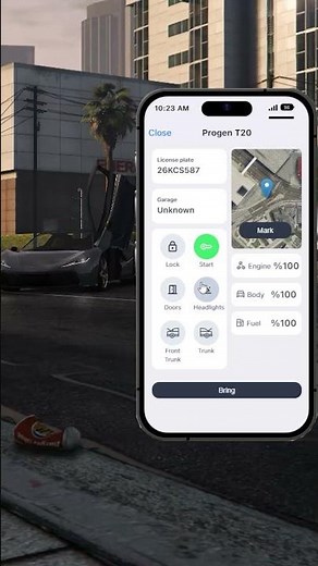 Garage 🚗📱 Manage Your Cars #GTA5 #FiveM #fivemrp #fivemscripts
