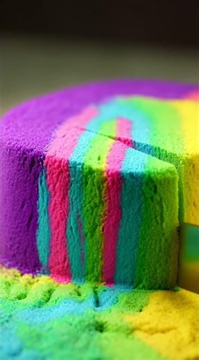 Colorful Kinetic Sand ASMR 🎨🔪 | Hypnotic Slow Motion Satisfying Cuts